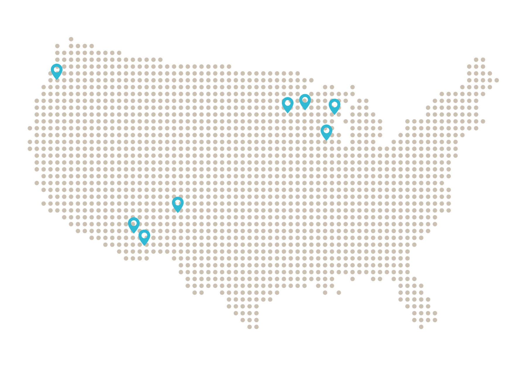 Map of Emerald Blue Locations